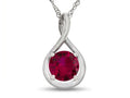 FJC Finejewelers 7mm Round Created Ruby Twist Pendant Necklace - Chain Included