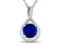 FJC Finejewelers 7mm Round Created Sapphire Twist Pendant Necklace - Chain Included