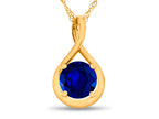 FJC Finejewelers 7mm Round Created Sapphire Twist Pendant Necklace - Chain Included