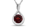 FJC Finejewelers 7mm Round Garnet Twist Pendant Necklace - Chain Included