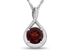FJC Finejewelers 7mm Round Garnet Twist Pendant Necklace - Chain Included
