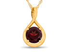FJC Finejewelers 7mm Round Garnet Twist Pendant Necklace - Chain Included