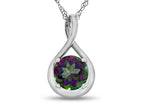 FJC Finejewelers 7mm Round Mystic Topaz Twist Pendant Necklace - Chain Included