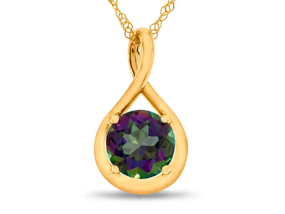 FJC Finejewelers 7mm Round Mystic Topaz Twist Pendant Necklace - Chain Included