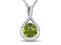 FJC Finejewelers 7mm Round Peridot Twist Pendant Necklace - Chain Included