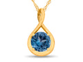 FJC Finejewelers 7mm Round Simulated Aquamarine Twist Pendant Necklace - Chain Included