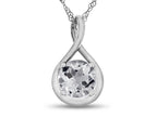 FJC Finejewelers 7mm Round White Topaz Twist Pendant Necklace - Chain Included