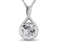 FJC Finejewelers 7mm Round White Topaz Twist Pendant Necklace - Chain Included