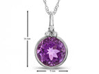 FJC Finejewelers 8mm Round Bezel Set Amethyst Pendant Necklace - Chain Included