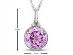 FJC Finejewelers 8mm Round Bezel Set Created Pink Sapphire Pendant Necklace - Chain Included