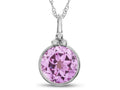 FJC Finejewelers 8mm Round Bezel Set Created Pink Sapphire Pendant Necklace - Chain Included