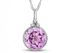 FJC Finejewelers 8mm Round Bezel Set Created Pink Sapphire Pendant Necklace - Chain Included