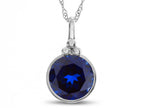 FJC Finejewelers 8mm Round Bezel Set Created Sapphire Pendant Necklace - Chain Included