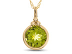 FJC Finejewelers 8mm Round Bezel Set Peridot Pendant Necklace - Chain Included
