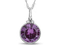 FJC Finejewelers 8mm Round Bezel Set Simulated Alexandrite Pendant Necklace - Chain Included