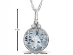 FJC Finejewelers 8mm Round Bezel Set White Topaz Pendant Necklace - Chain Included