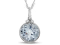 FJC Finejewelers 8mm Round Bezel Set White Topaz Pendant Necklace - Chain Included