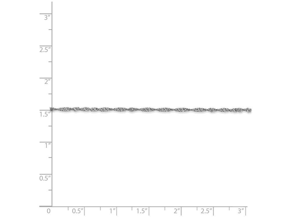 FJC Finejewelers 9 Inch 14k White Gold 1.7mm Singapore Chain Ankle Bracelet (Smaller Ankles)