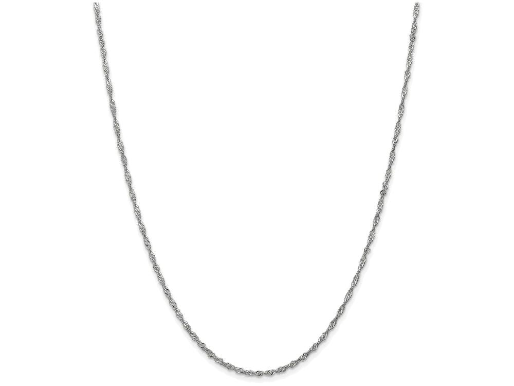 FJC Finejewelers 9 Inch 14k White Gold 1.7mm Singapore Chain Ankle Bracelet (Smaller Ankles)
