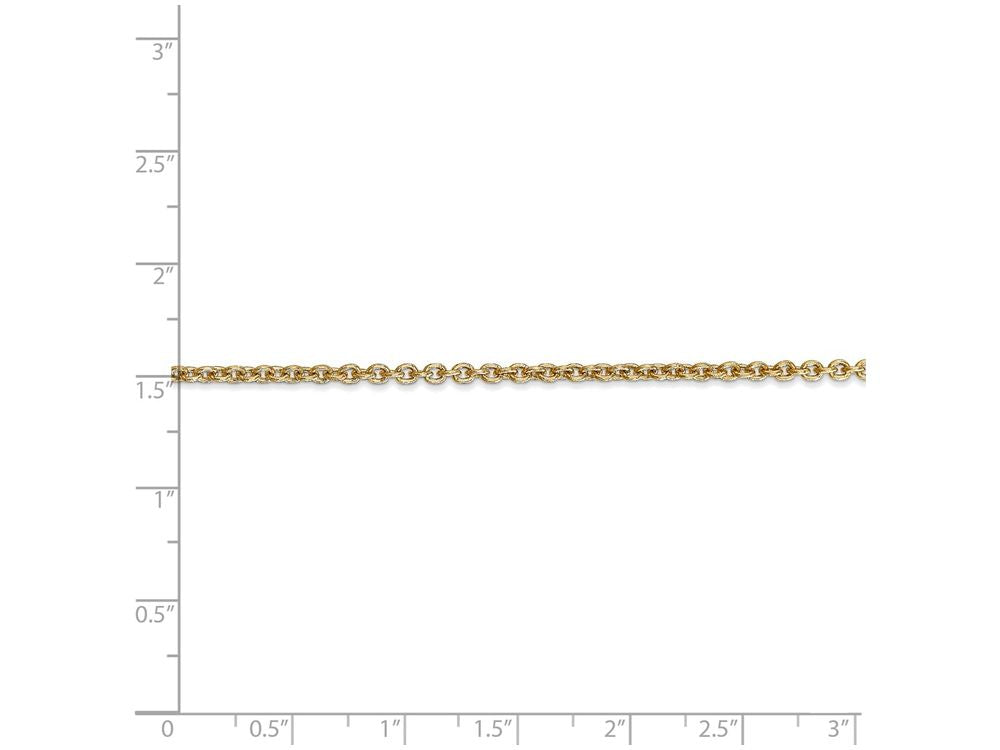 FJC Finejewelers 10 Inch 14k Yellow Gold 2.2mm Solid Polished Cable Chain Ankle Bracelet