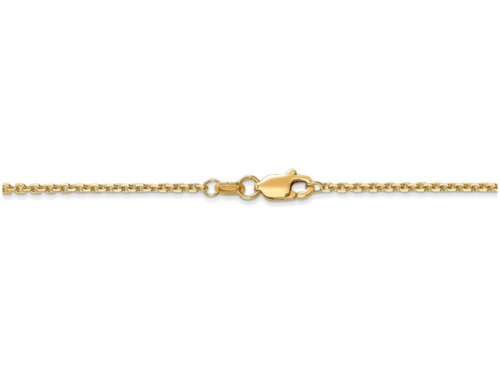 FJC Finejewelers 9 Inch 14k Yellow Gold 1.3mm Solid bright-cut Cable Chain Ankle Bracelet (Smaller Ankles)