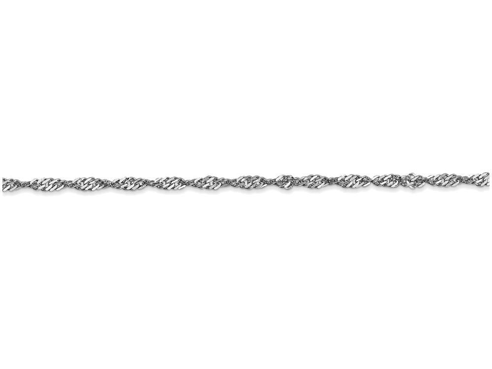 FJC Finejewelers 7 Inch 14k White Gold 2.0mm Singapore Chain Bracelet