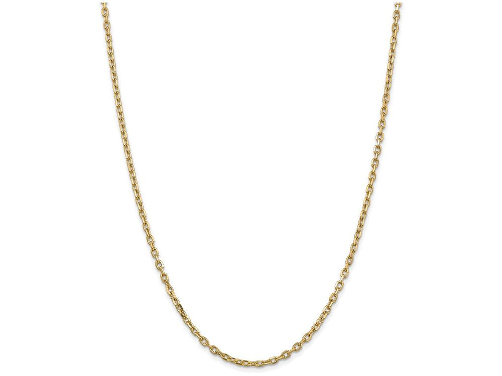 FJC Finejewelers 24 Inch 14k Yellow Gold 3mm bright-cut Cable Chain Necklace