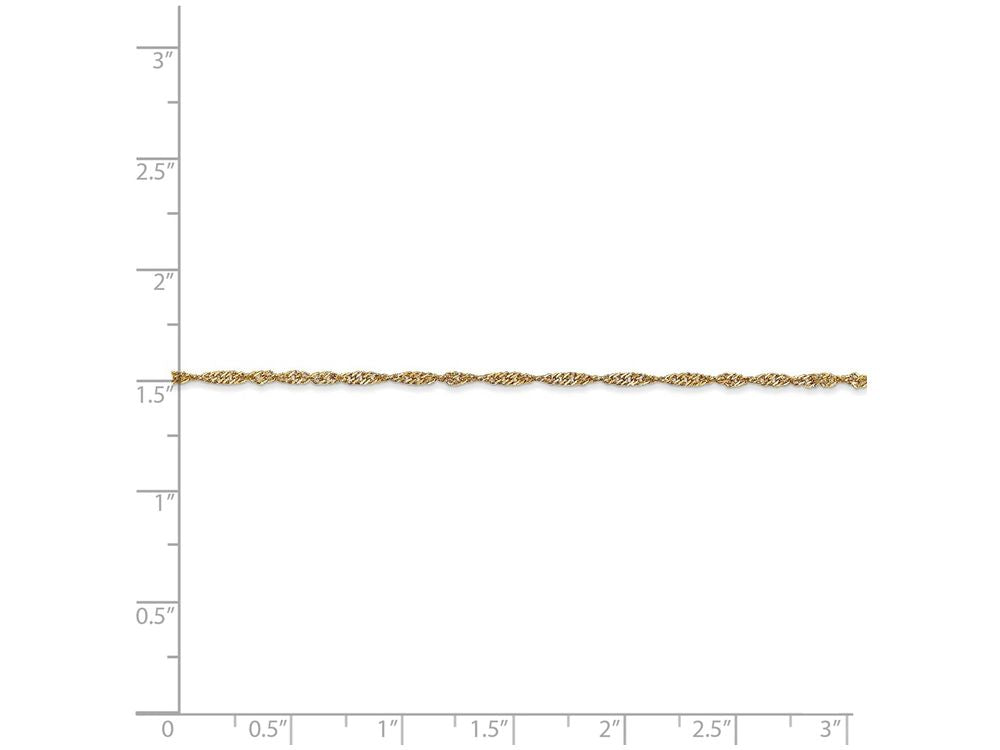 FJC Finejewelers 16 Inch 14k Yellow Gold 1.6mm Singapore Chain Necklace