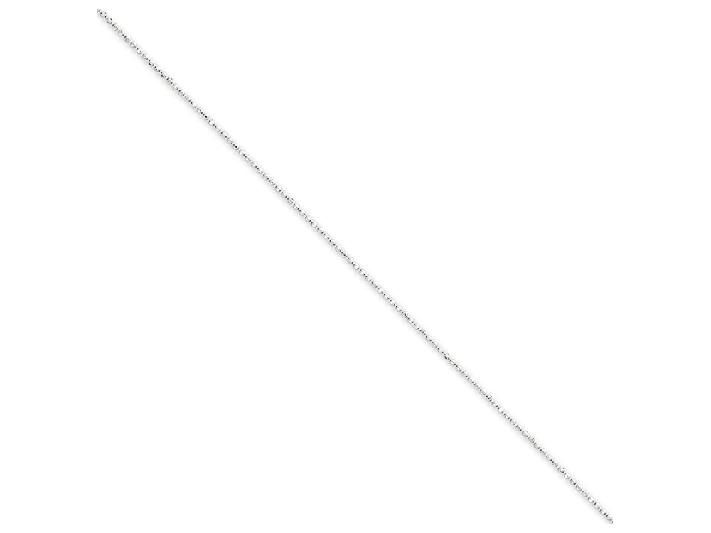 FJC Finejewelers 18 Inch 14k White Gold 1.2mm bright-cut Beaded Chain Necklace