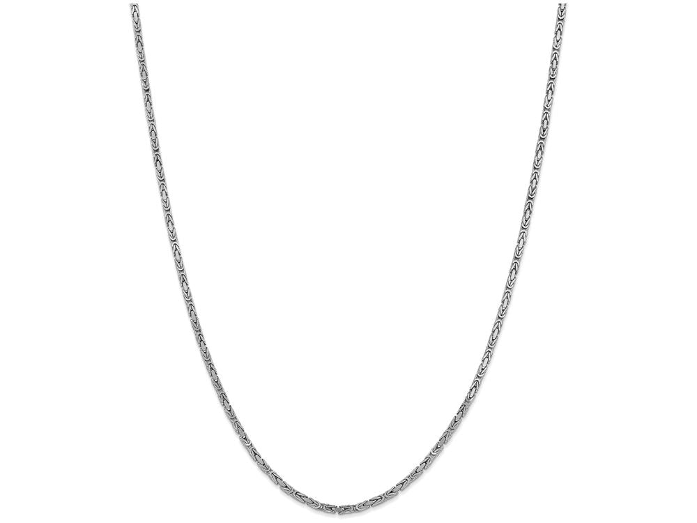 FJC Finejewelers 16 Inch 14 kt White Gold 2mm Byzantine Chain Necklace