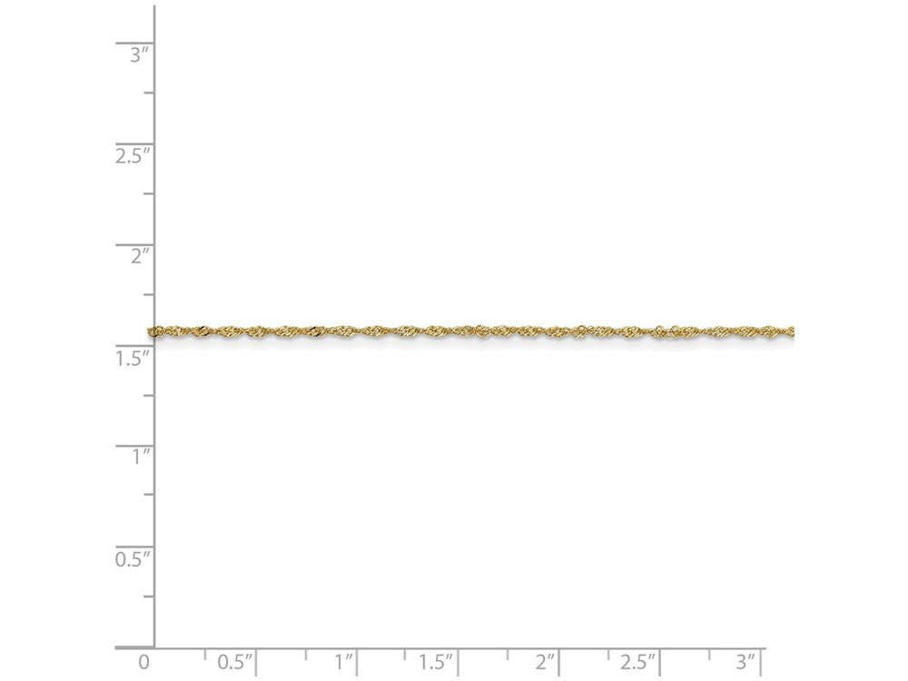 FJC Finejewelers 9 Inch 14k Yellow Gold 1.10mm Singapore Chain Ankle Bracelet (Smaller Ankles)