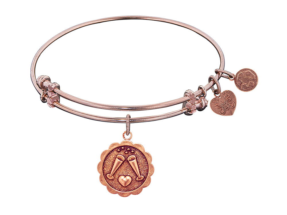 Angelica Collection Antique Pink Stipple Finish Brass cheers Expandable Bangle