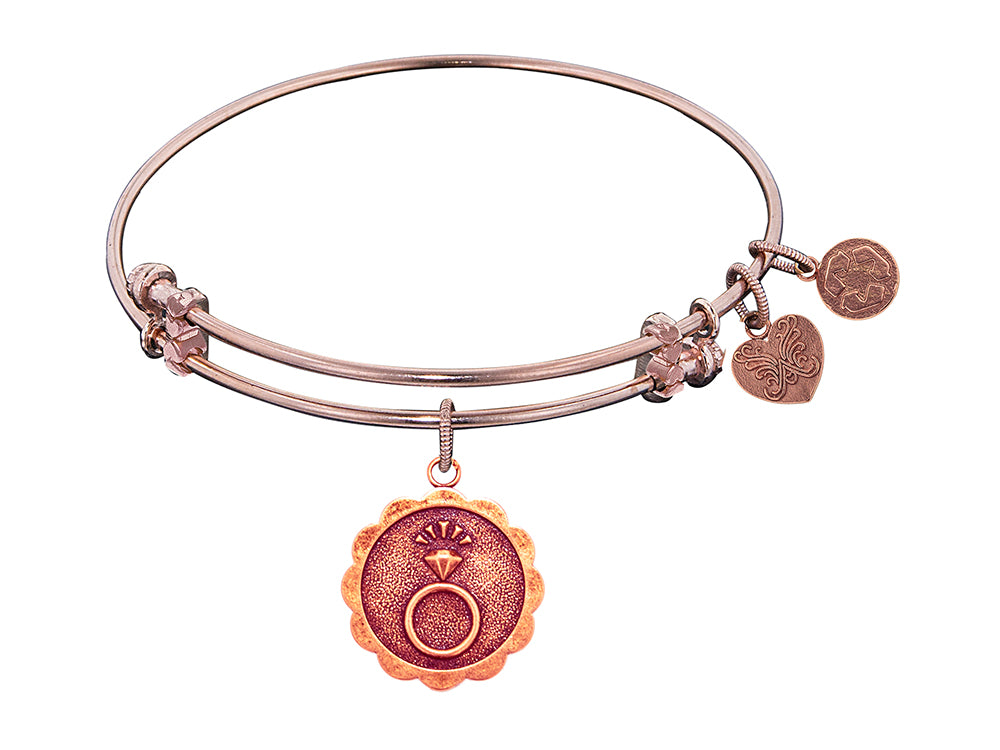 Angelica Collection Antique Pink Stipple Finish Brass engaged Expandable Bangle