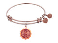 Angelica Collection Antique Pink Stipple Finish Brass engaged Expandable Bangle