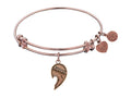 Angelica Collection Antique Pink Stipple Finish Brass Right-half Heart sisters Expandable Bangle