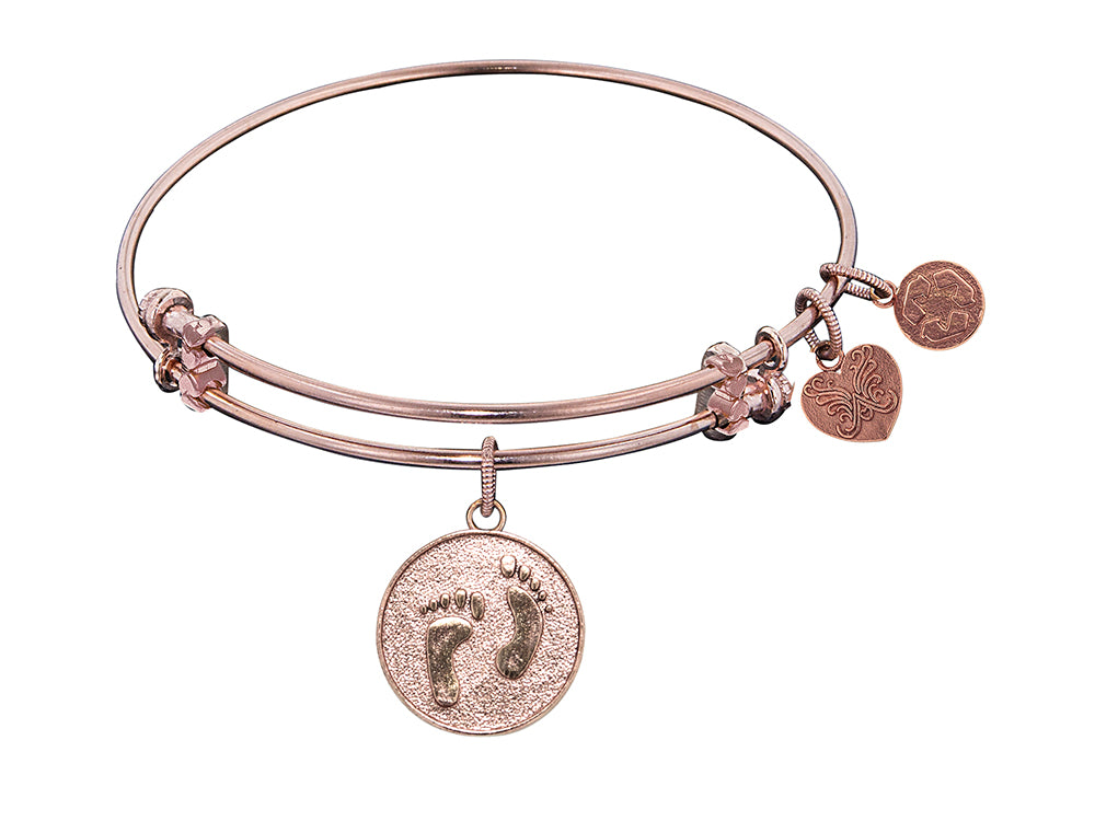 Angelica Collection Non-antique Pink Stipple Finish Brass barefoot In The Sand Expandable Bangle