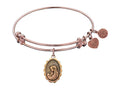 Angelica Collection Antique Pink Stipple Finish Brass a Mother's Love  Expandable Bangle