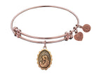 Angelica Collection Antique Pink Stipple Finish Brass a Mother's Love  Expandable Bangle