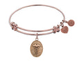 Angelica Collection Antique Pink Stipple Finish Brass caduceus Expandable Bangle
