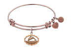 Angelica Collection Antique Pink Smooth Finish Brass dolphin Expandable Bangle