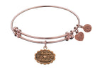 Angelica Collection Antique Pink Stipple Finish Brass matron Of Honor  Expandable Bangle