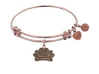 Angelica Collection Antique Pink Stipple Finish Brass princess Expandable Bangle