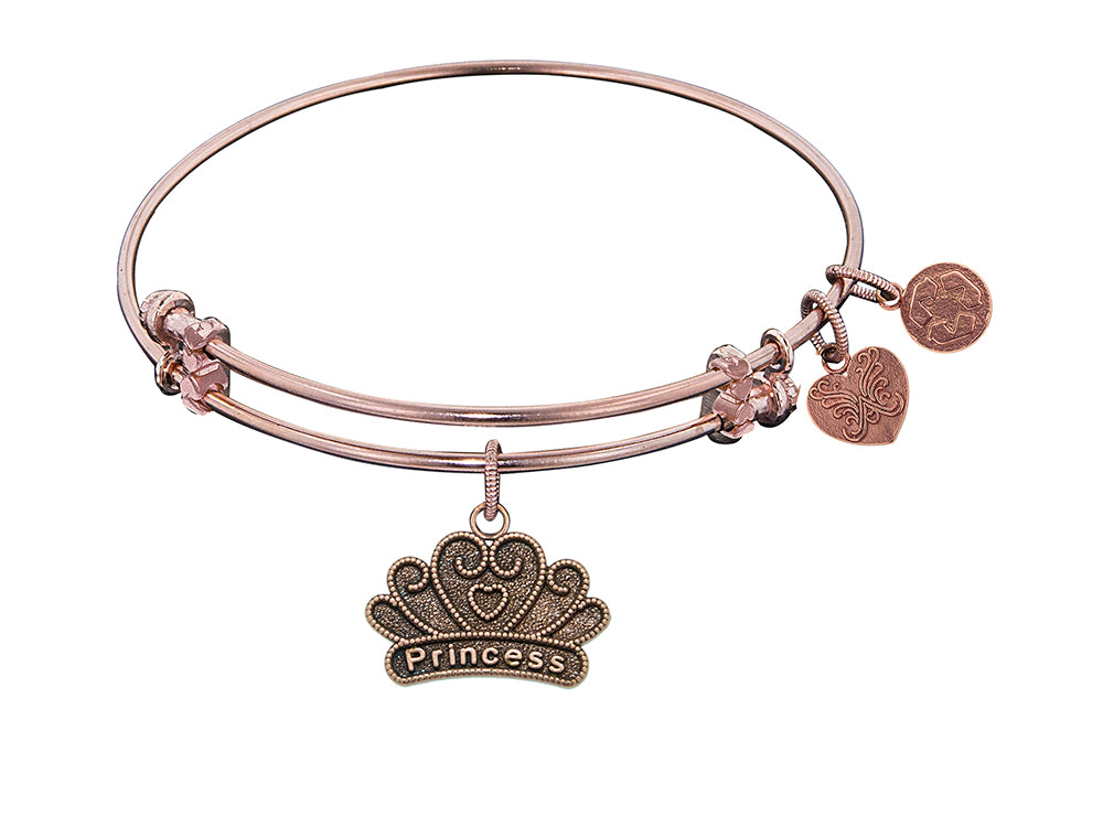 Angelica Collection Antique Pink Stipple Finish Brass princess Expandable Bangle