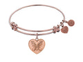 Angelica Collection Non-antique Pink Stipple Finish Brass angelica Heart Expandable Bangle