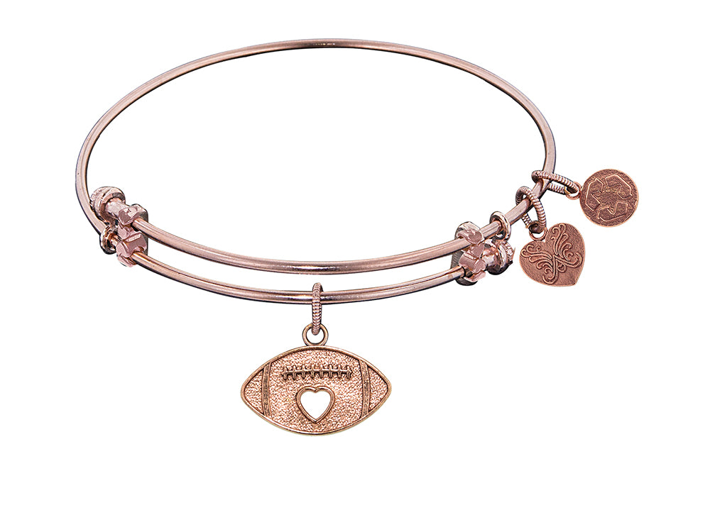 Angelica Collection Non-antique Pink Stipple Finish Brass football Expandable Bangle