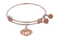 Angelica Collection Non-antique Pink Stipple Finish Brass football Expandable Bangle