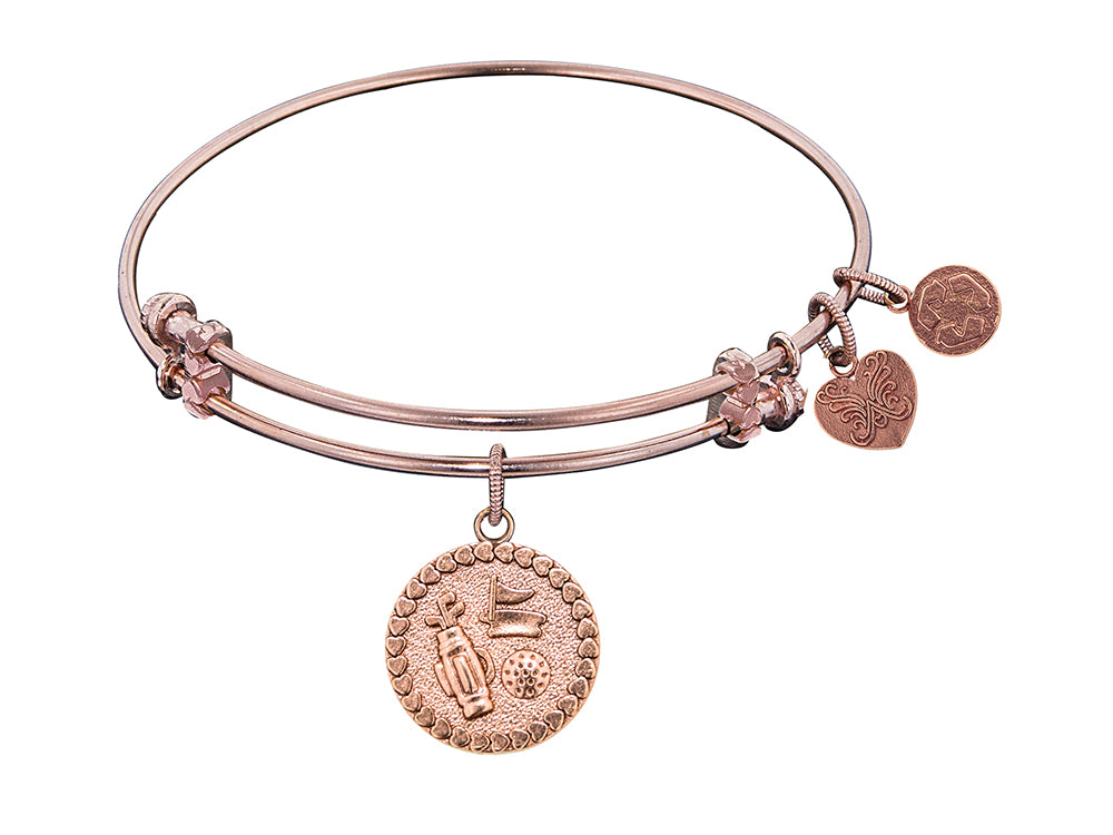 Angelica Collection Non-antique Pink Stipple Finish Brass golf Expandable Bangle