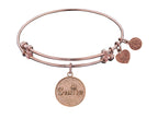 Angelica Collection Non-antique Pink Stipple Finish Brass smile Expandable Bangle