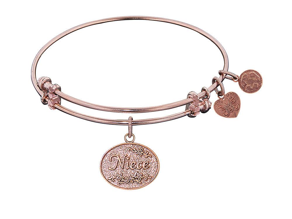 Angelica Collection Non-antique Pink Stipple Finish Brass niece Expandable Bangle