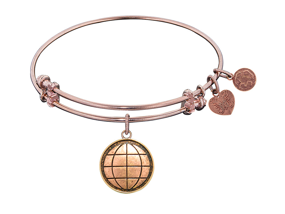 Angelica Collection Antique Pink Smooth Finish Brass earth Expandable Bangle